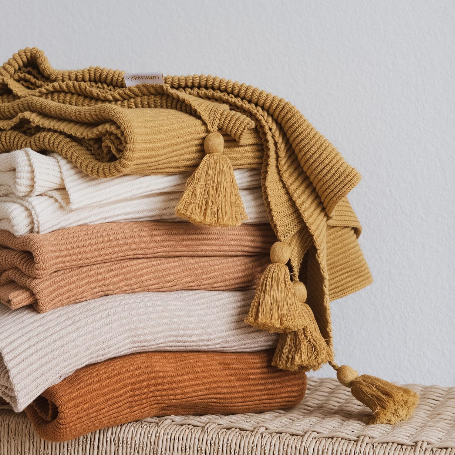 Lumi Living 100 Soft Cotton Textured Raised Stripes Rib