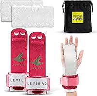 Vista 8 de Juego de agarres de gimnasia para niñas de gimnasia, agarres con cuero suave, correas de velcro y agujeros ajustables para los dedos, para todas
