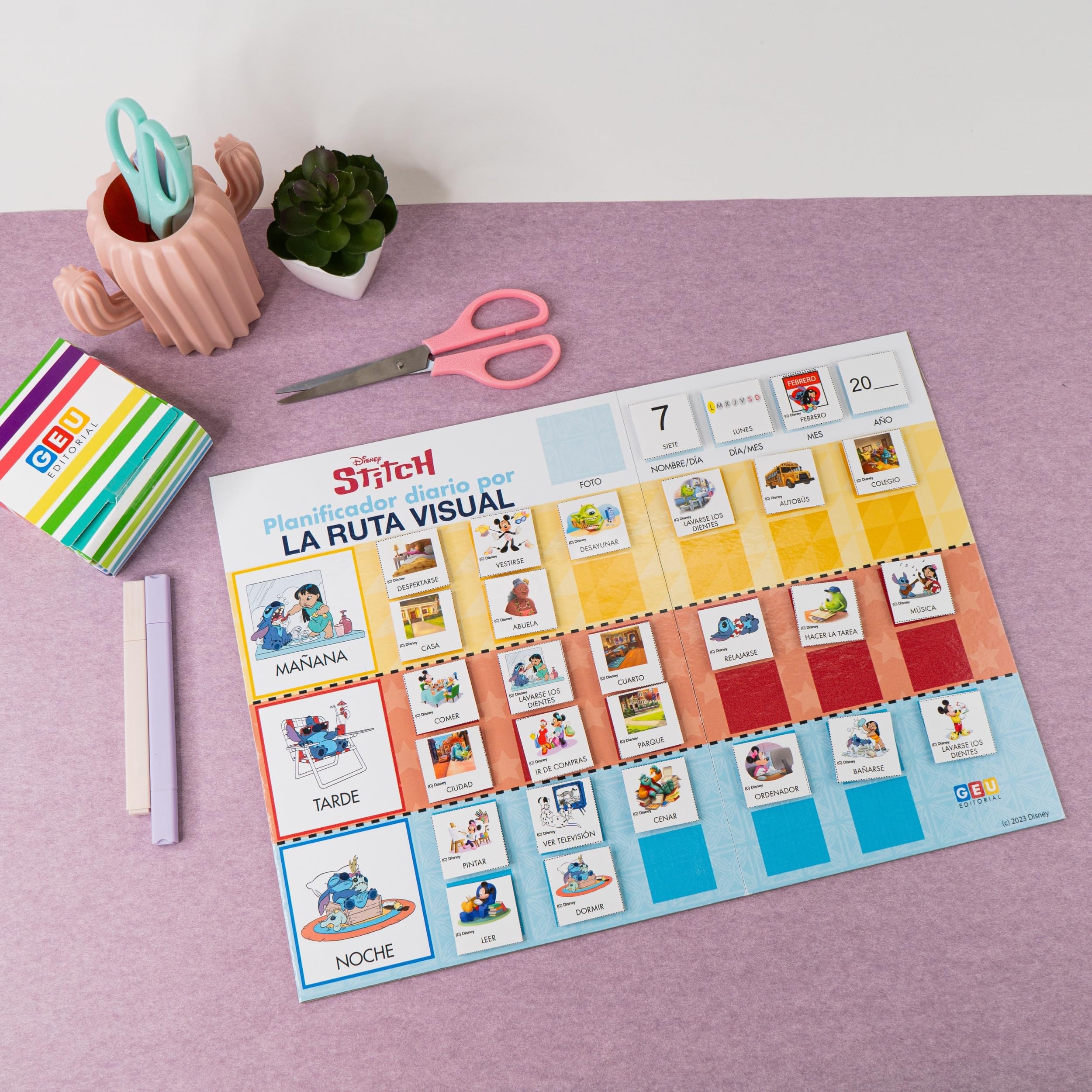 Pictogramas Autismo Español | Panel Rutinas | Pictogramas Rutinas Niños Español | Planificador Visual Editorial GEU Stitch (Diario Disney (español))