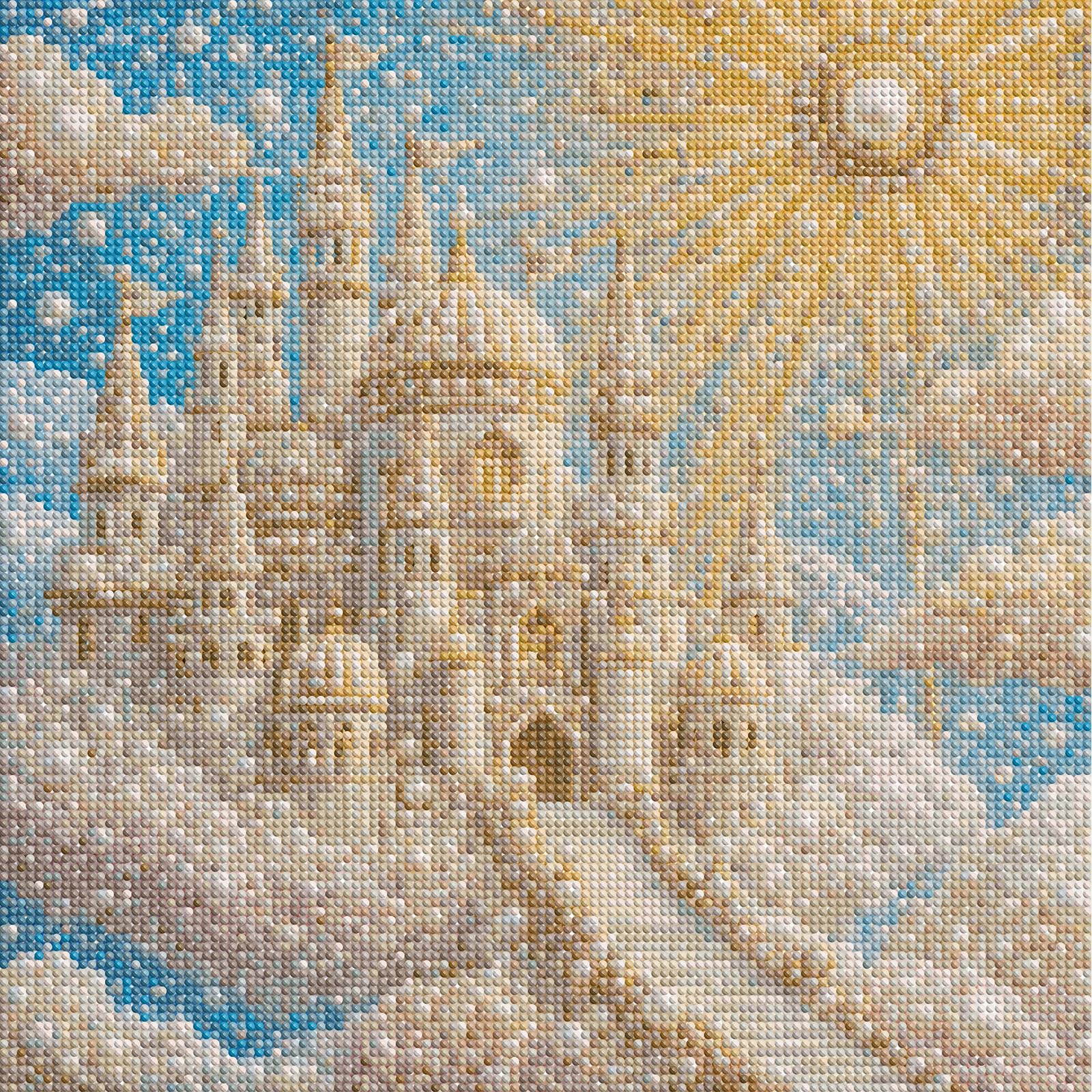 Castle Pearl Art Kits For Adults, Pearl Full Diy 5D Round Drill Diamond Dots
