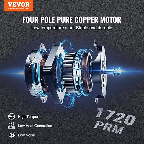 Miniatura 2 de VEVOR Bomba de vacío de paletas rotativas de 2 etapas, 5 CFM, bomba de vacío de aire acondicionado de 120 V, para reparación de HVAC, mantenimiento