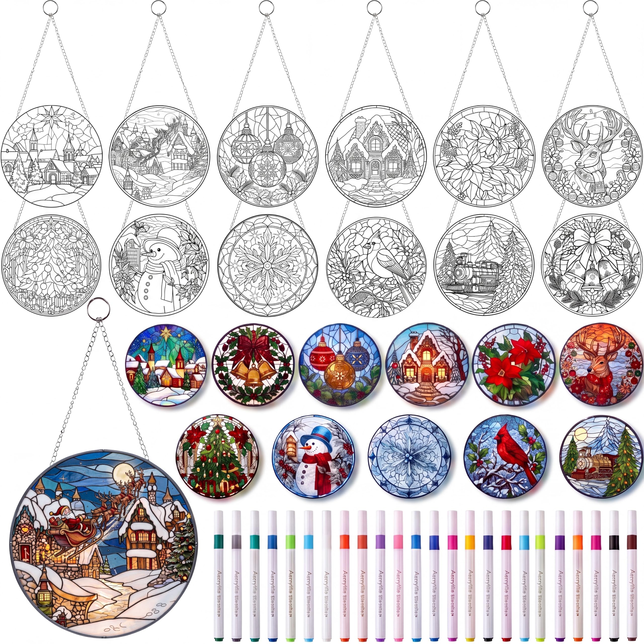 DIY Suncatcher Crafts Kit - Paint Floral Window Art -25
