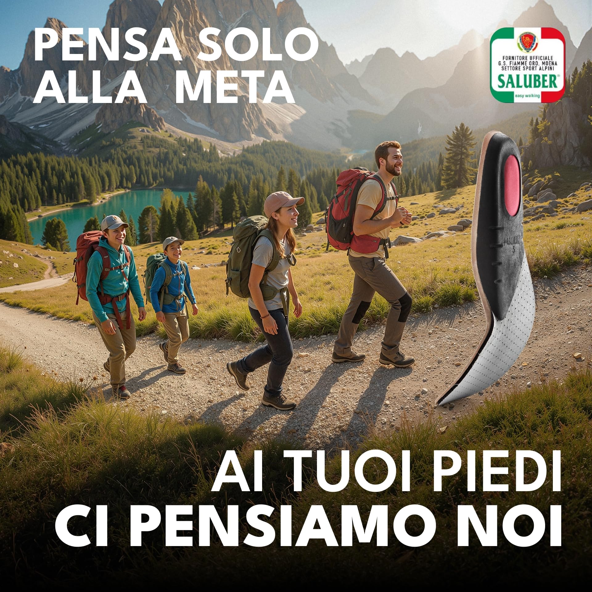 Saluber Solette Active 406, Solette Scarpe Premium: Poron+ per assorbimento degli urti, Carbone Attivo per freschezza, Vero Cuoio per comfort naturale (43)
