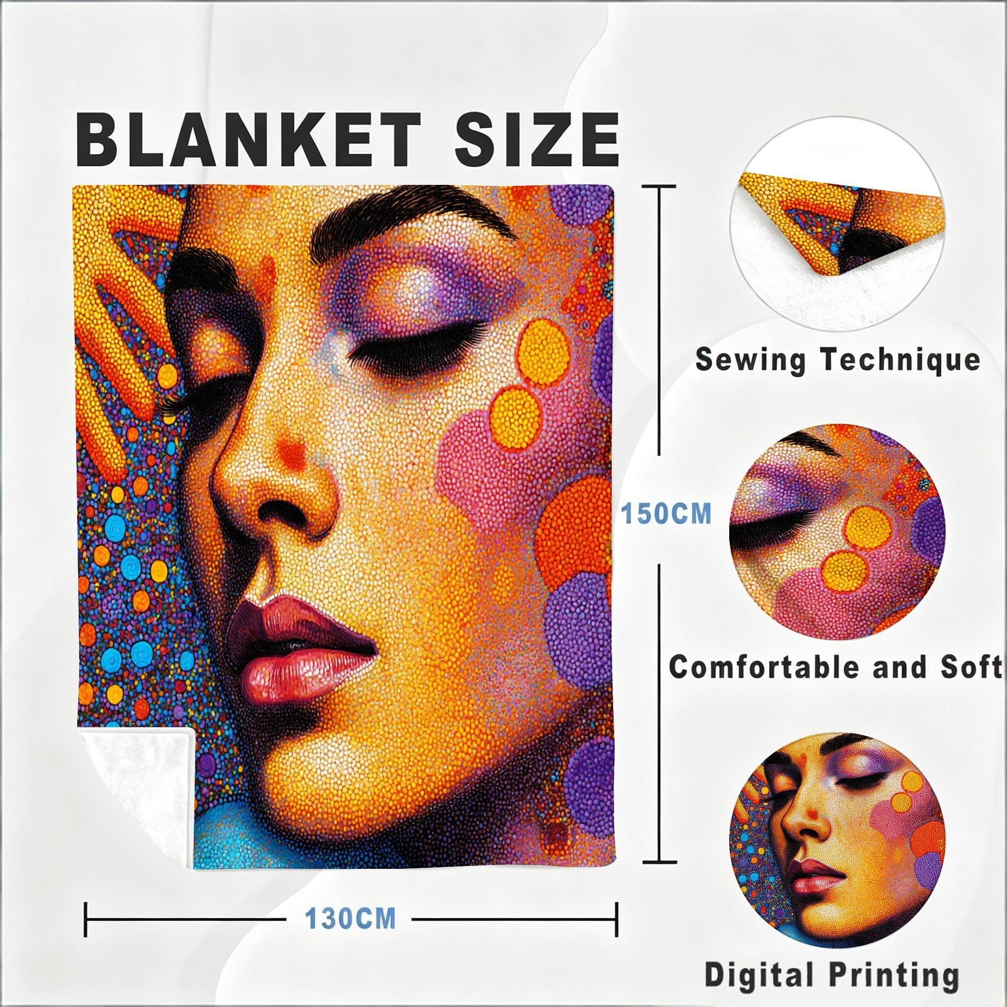 Manta 220x240 cm Mujer Naranja Franela Polar para Cama 135/150-A14