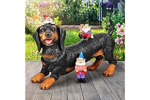 GIGALUMI Garden Gnomes Outdoor Dachshund Garden Decor