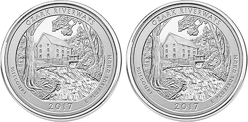 US 2017 Missouri Ozark National Scenic Riverways Quarter BU Uncirculated Coins Cufflinks NEW