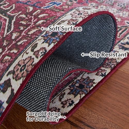 Miniatura 6 de Safavieh Tucson Collection - Alfombra de área de 8 x 10 pies, diseño persa envejecido, no desprende pelusa, lavable a máquina y antideslizante,