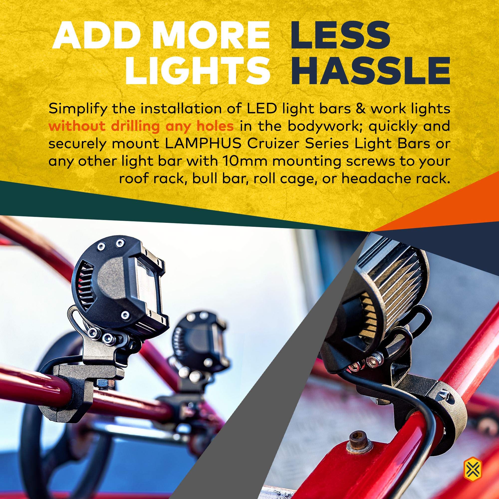 OffRoad ATV UTV Light Bar Mounts Mounting Bracket Mini Bar Clamp Kits