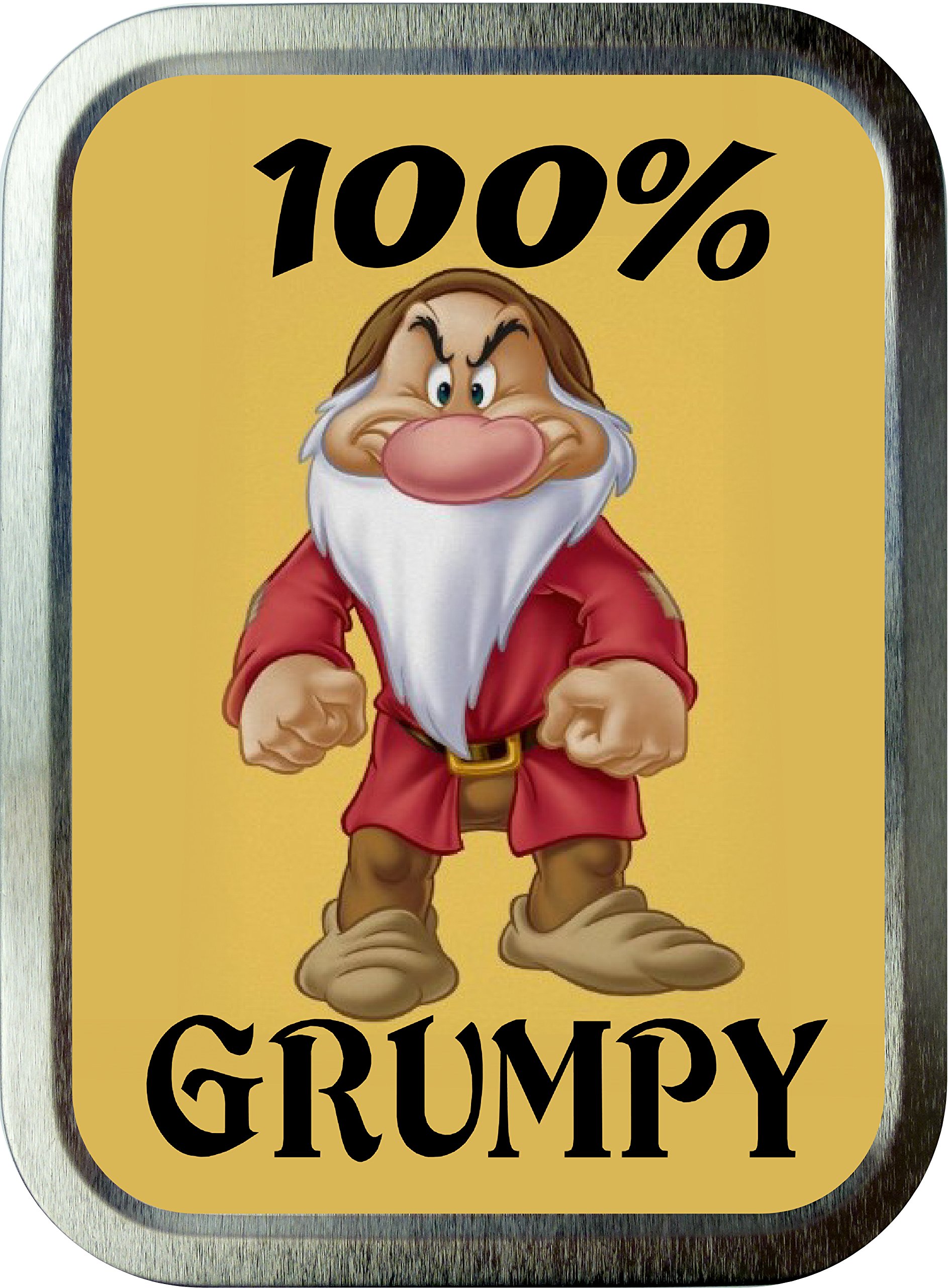 100% GRUMPY 2oz SILVER TOBACCO TIN,GIFT BOX