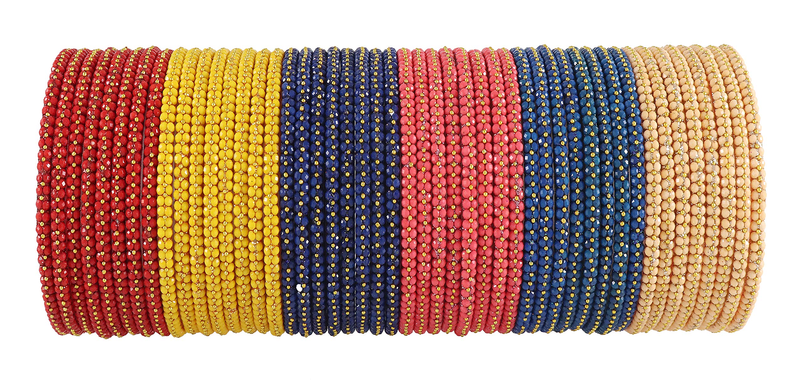 NMII Colourful Acrylic with Zircon Stone & Beads Bangles Set For Women & Girls | Daily use, Wedding, Party, Office | Bangles For Women Traditional | Multicolor Kada Set-(GK26-2.6),Set of 48 (B092JP4RT5) Amazon Price History, Amazon Price Tracker