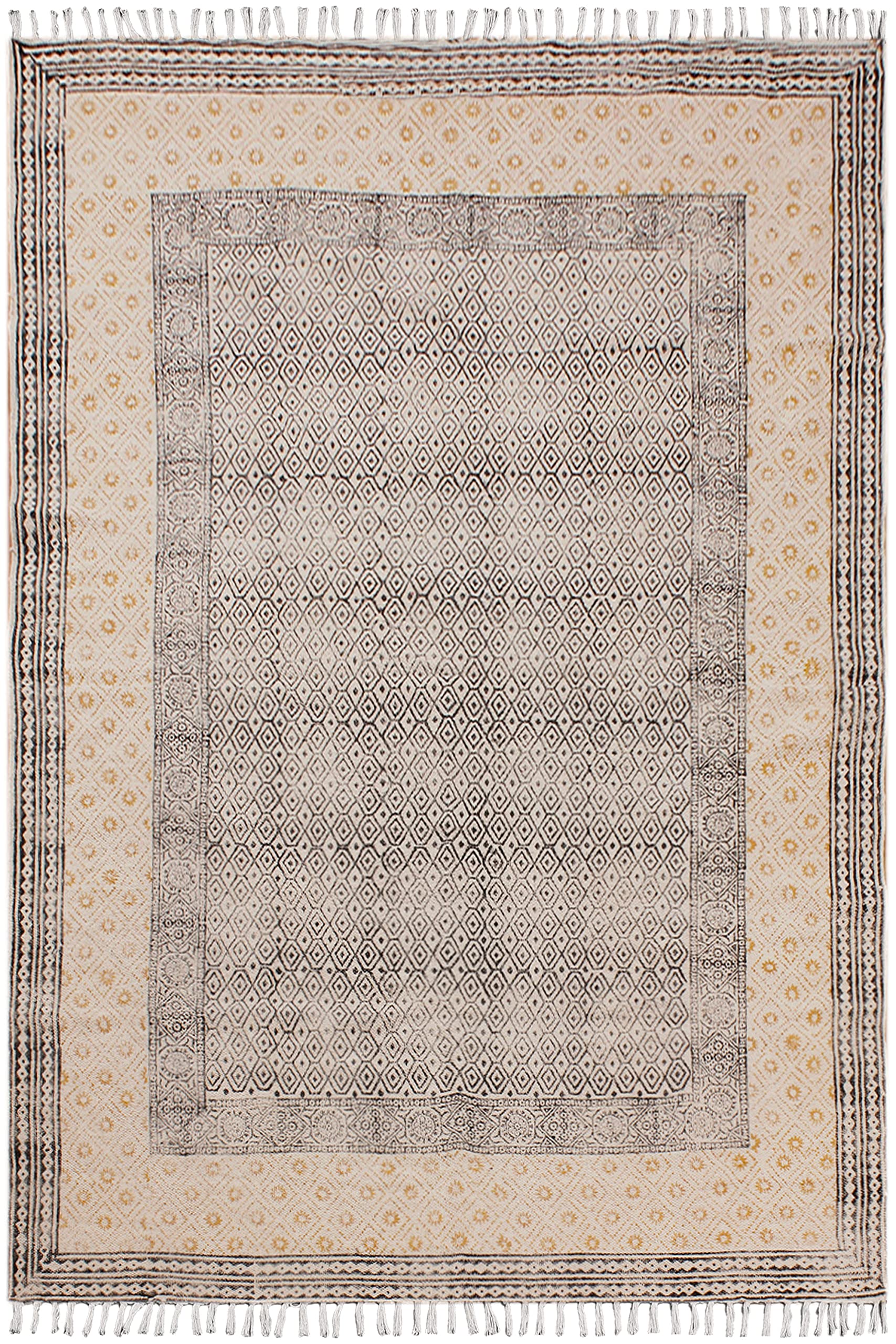 Tapis bohème en coton imprimé main 80x300 cm pour couloir et salon