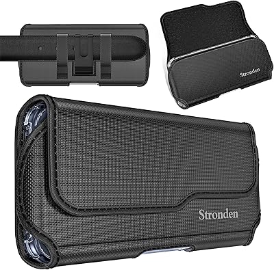 Stronden Holster for Samsung Galaxy S23, S22, S21, S20, S10, S9, S8, Nylon Holster Belt Case with Metal Clip & Magnetic Closure, Nylon Pouch Phone Holder (Fits Otterbox Aneu/Symmetry Case on)