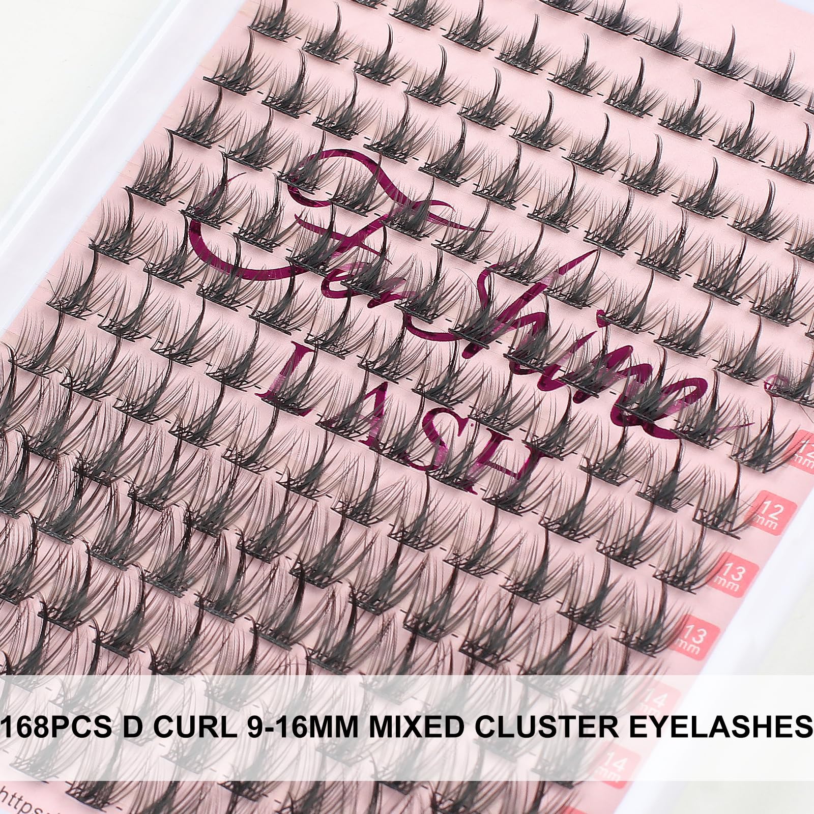 Fenshine Cluster Lashes Individual Lashes Wide Stem C/D Curl 9-15mm Length DIY Eyelash Extension Individual Soft False Lashes for Personal Use at Home (Wheat Shape - Image 2
