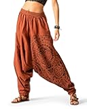 Women's Printed Harem Pants - Boho Yoga Baggy Pants with Elastic Waist & Drawstring, Hippie Lounge Pants