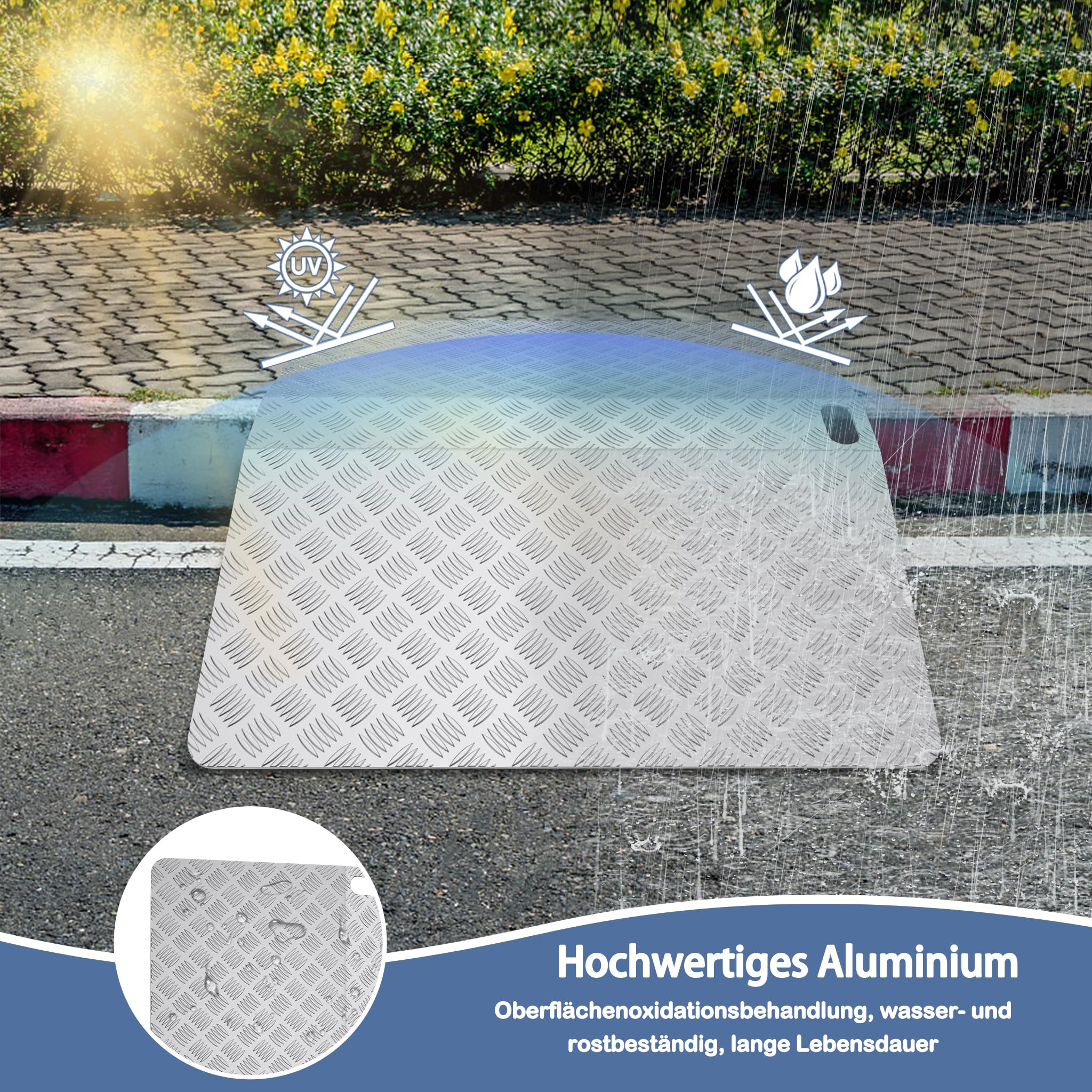 XMTECH Rampa de umbral para silla de ruedas de aluminio, rampa de puente, rampa de umbral de puerta, capacidad de carga 270 kg, 100 cm de longitud