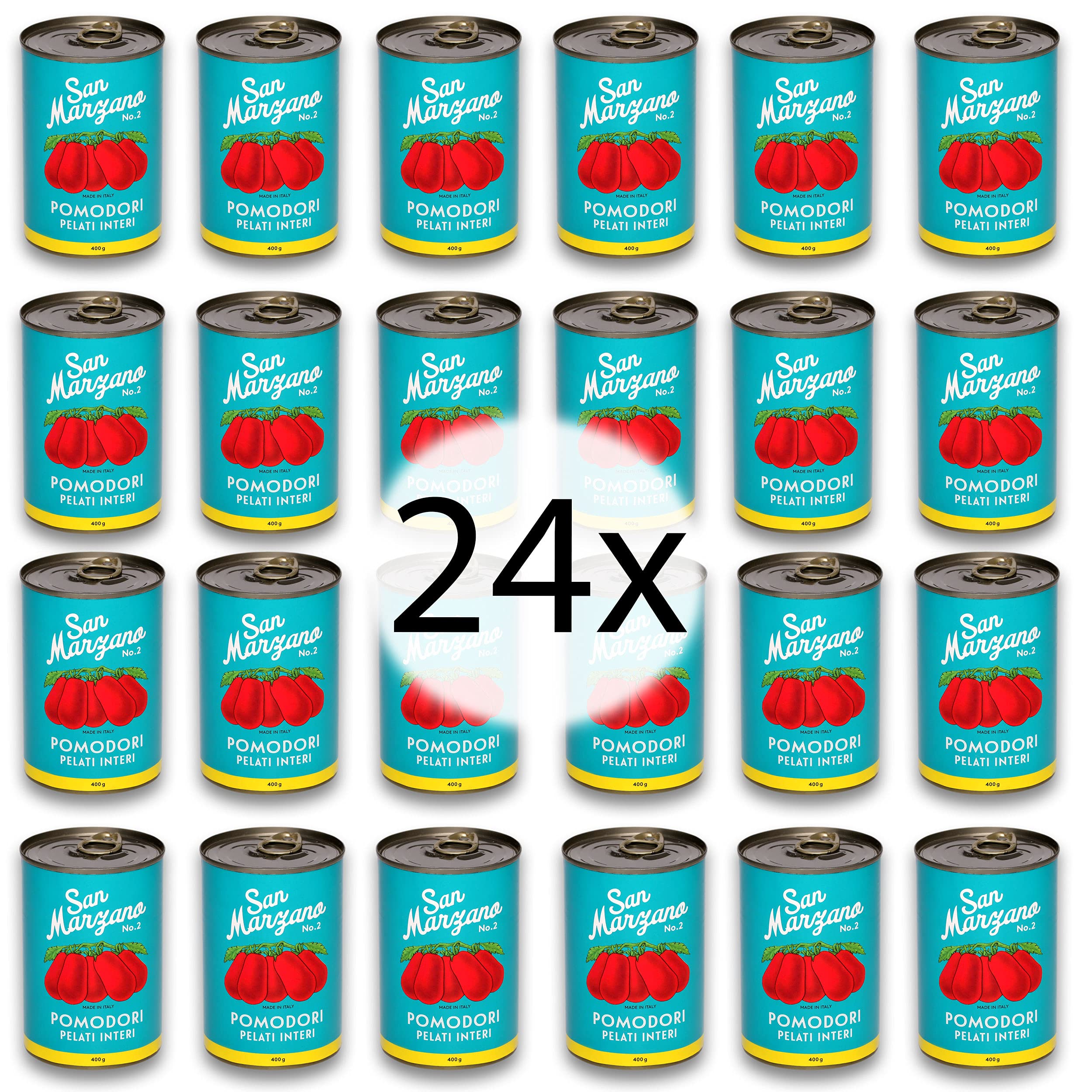 DELICRET - San Marzano Tomaten 400g aus Kampanien vom Rande des Vesuv "Das rote Gold" (24x San Marzano Tomaten)