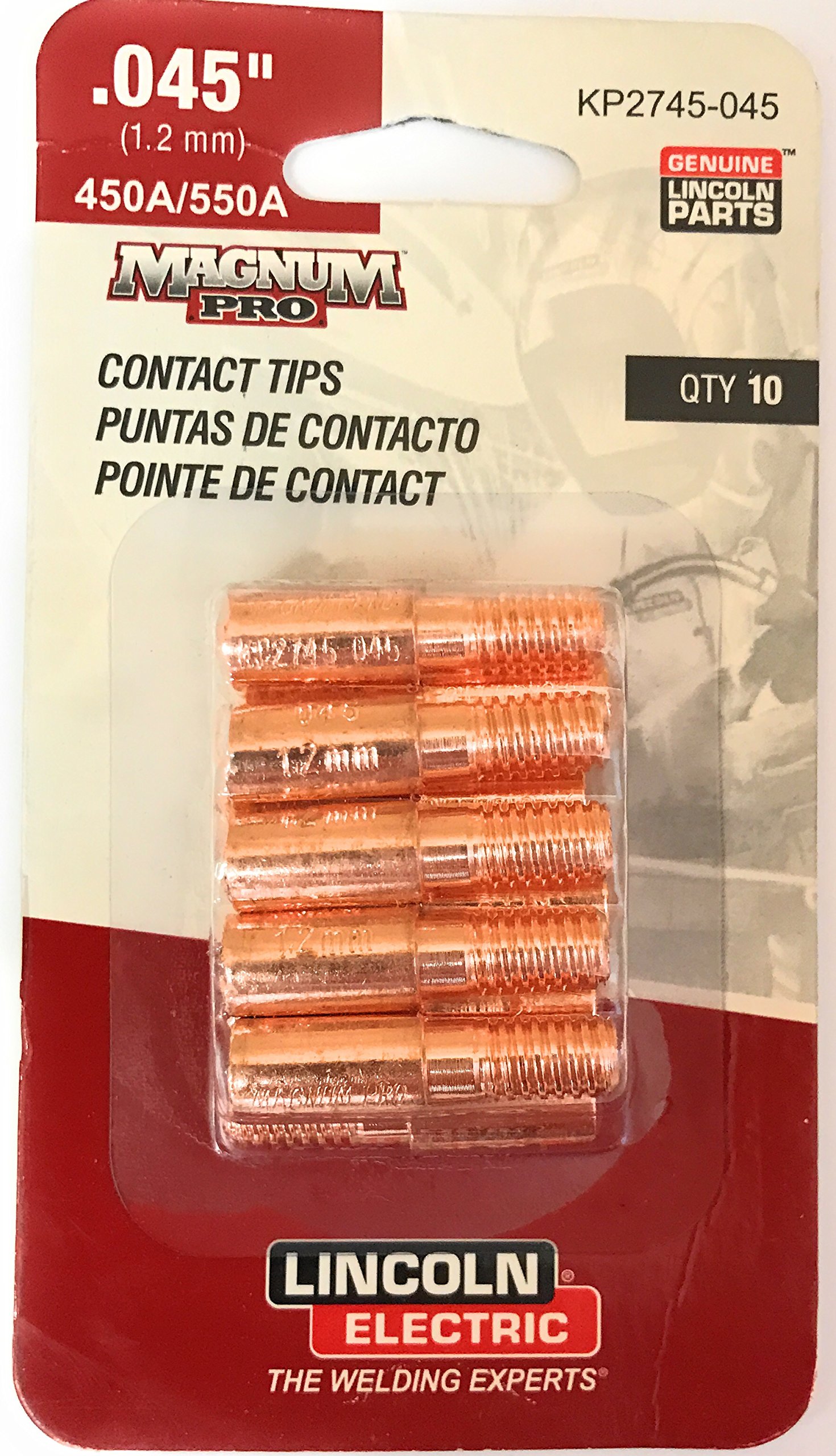 KP2745-045 Lincoln Contact Tip .045 (450/550 Amp) 10 Pack - Mig