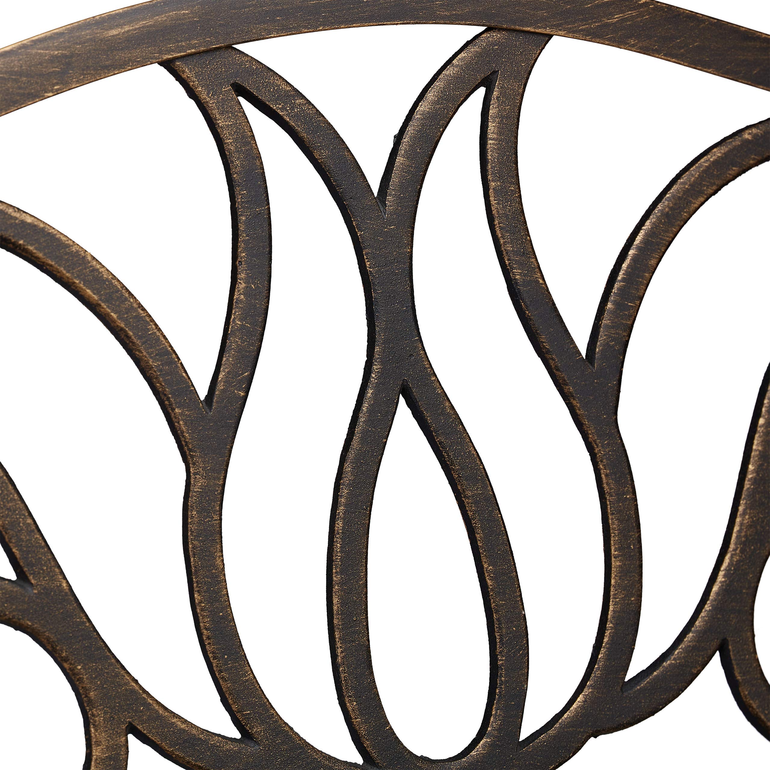 Relaxdays Panca da Giardino per 2 Persone, Stile Antico, Balcone, Acciaio e Ghisa, 90x127,5x63 cm, Nero-Bronzo