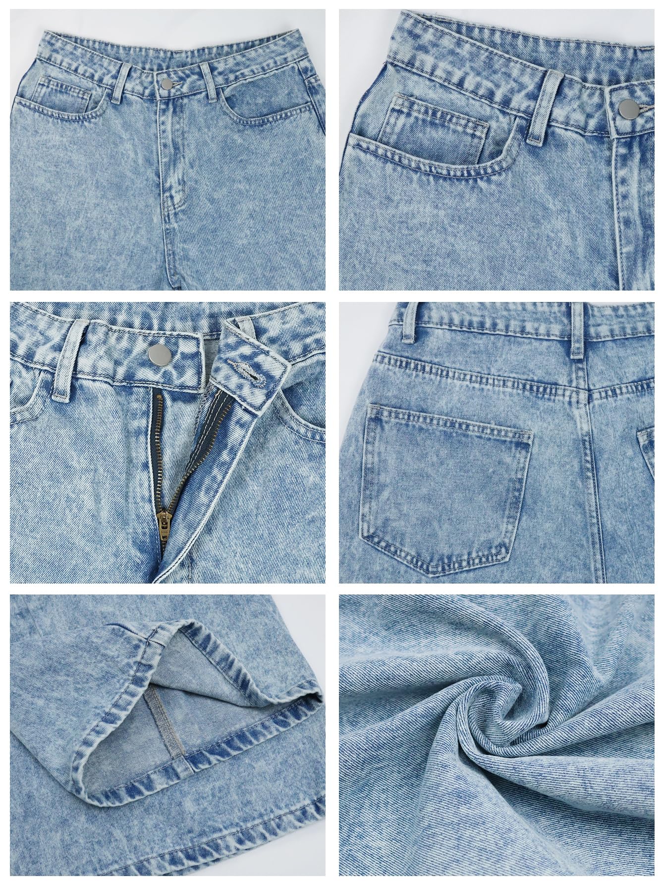 Pantaloni Denim Baggy Donna Larga Gamba Vintage Retrò Y2K 90s Laisé Streetwear Hip Hop