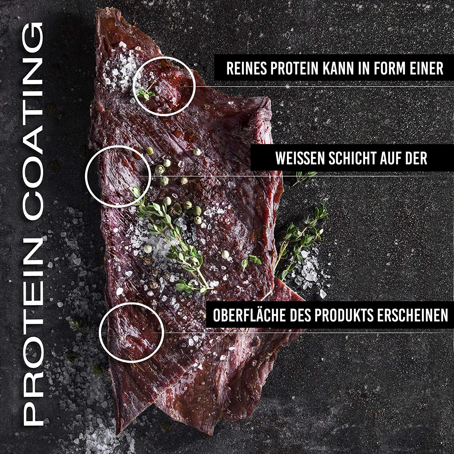 The Meat Makers Beef Jerky Original 200g, Rindersteak, Proteinreich | Luftgetrocknetes Rindersteak, klassischer Geschmack - proteinreicher Dörrfleisch-Snack für unterwegs, Sport & Büro