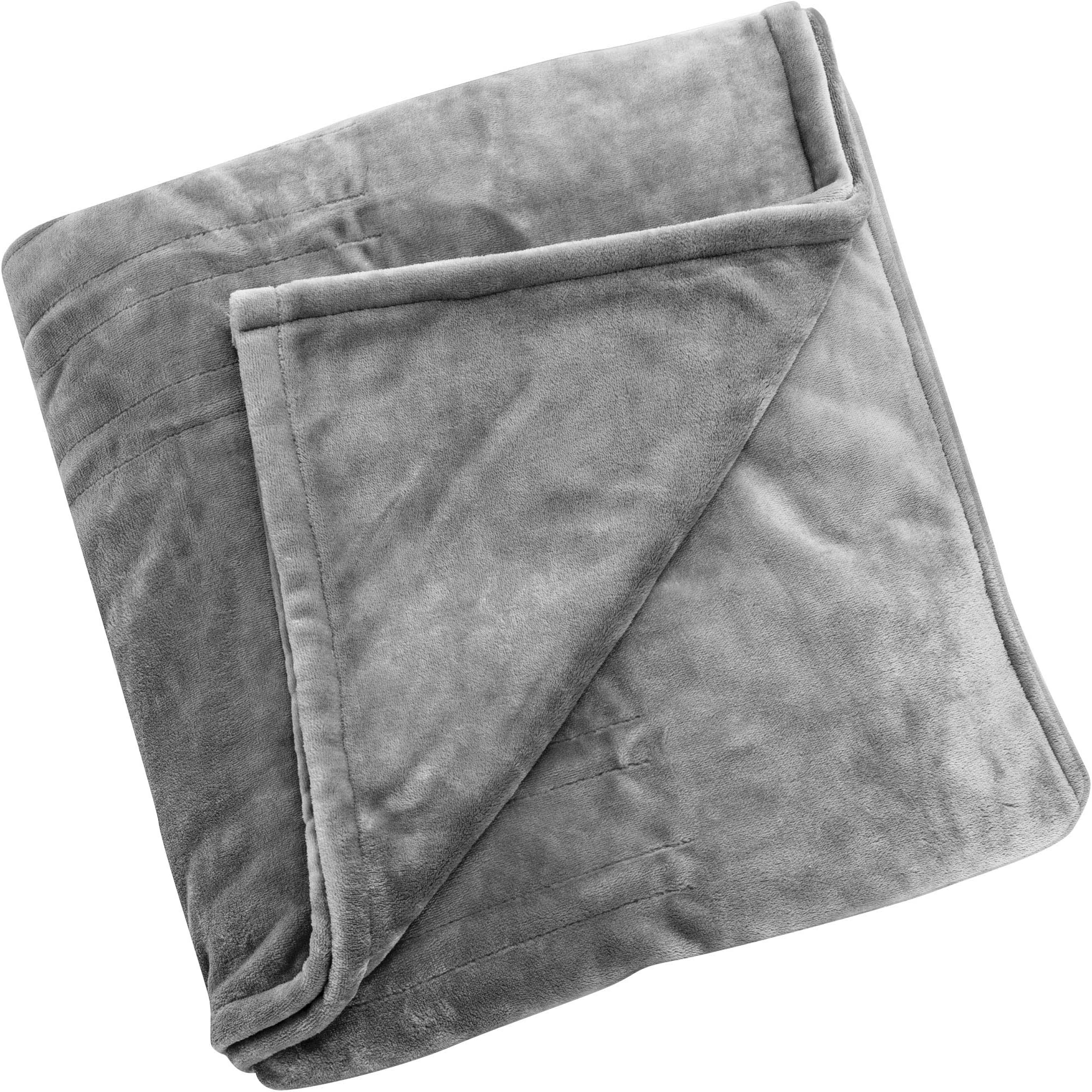 Brookstone N-A-P Cozy Plush Heated Blanket - 2 Remote Controllers, Dual-Zone Warming - 10 Heat Settings, Auto-Off for Safety, Machine Washable - Queen 84"x90" - Charcoal