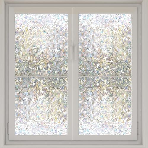Miniatura 2 de Película de privacidad para ventana, diseño de arco iris, película extraíble para ventana, bloqueador solar estático, control de calor, no adhesiva,