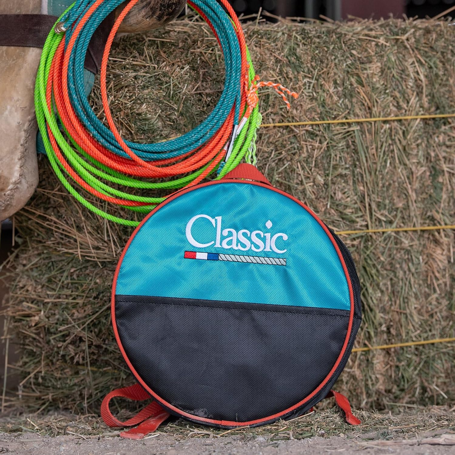 Classic Kid Rope Bag, Aqua-Black