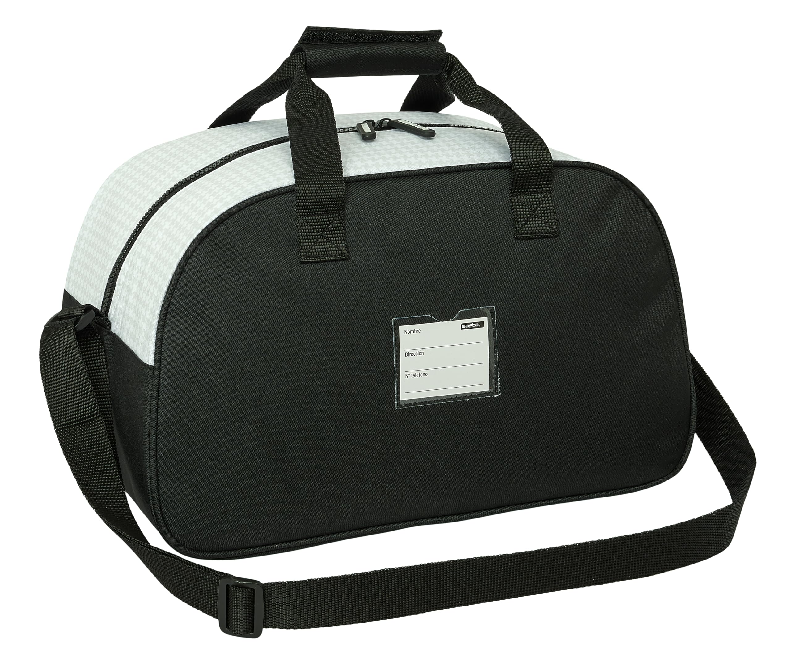 SAFTA Real Madrid 1ª EQUIPACIÓN 24/25 - Bolsa de Deporte, Mochila, Ideal para Niños de Diferentes Edades, Cómoda y Versátil, Calidad y Resistencia, 40x23x24 cm, Color Blanco/Gris
