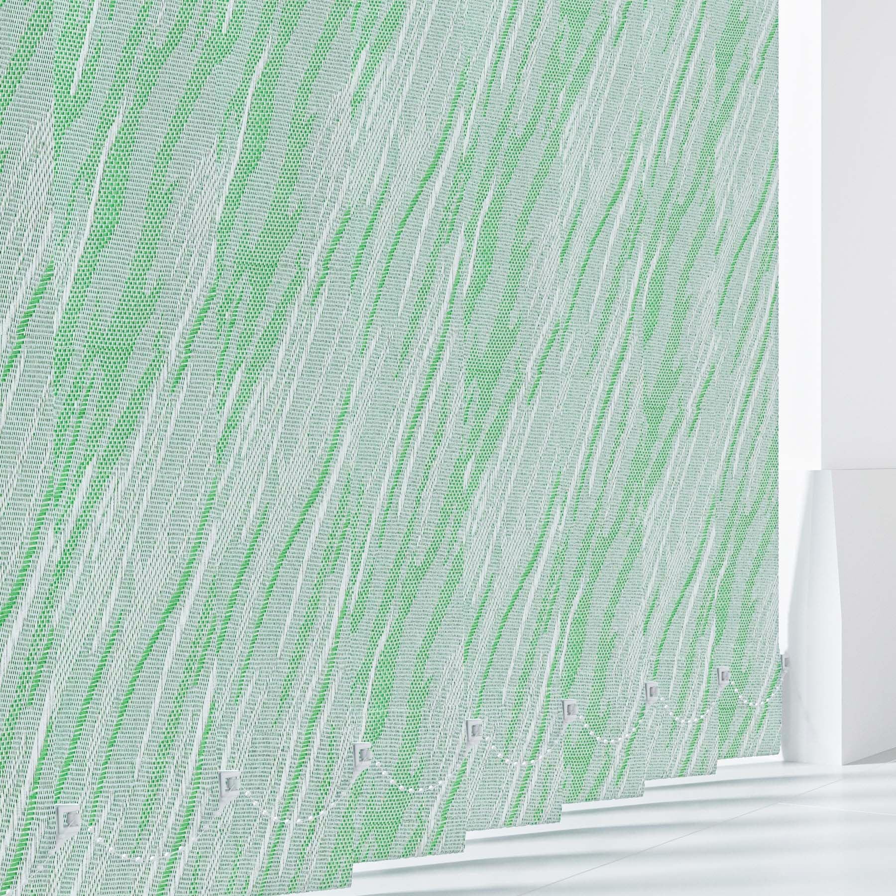 Made to Measure Vertical Blinds Slats - Pacific Jade Fabric 89mm(3.5") Wide Louvres -Perfect Replacement Slats for Windows & Conservatory Blinds with Weights and Chains - Colour Options (Pacific Jade)