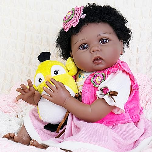 Miniatura 1 de EKOKIZ Muñecas de bebé realistas Reborn de 22 pulgadas, muñeca de bebé de la vida real, cuerpo de tela suave, muñeca de bebé recién nacida con ropa