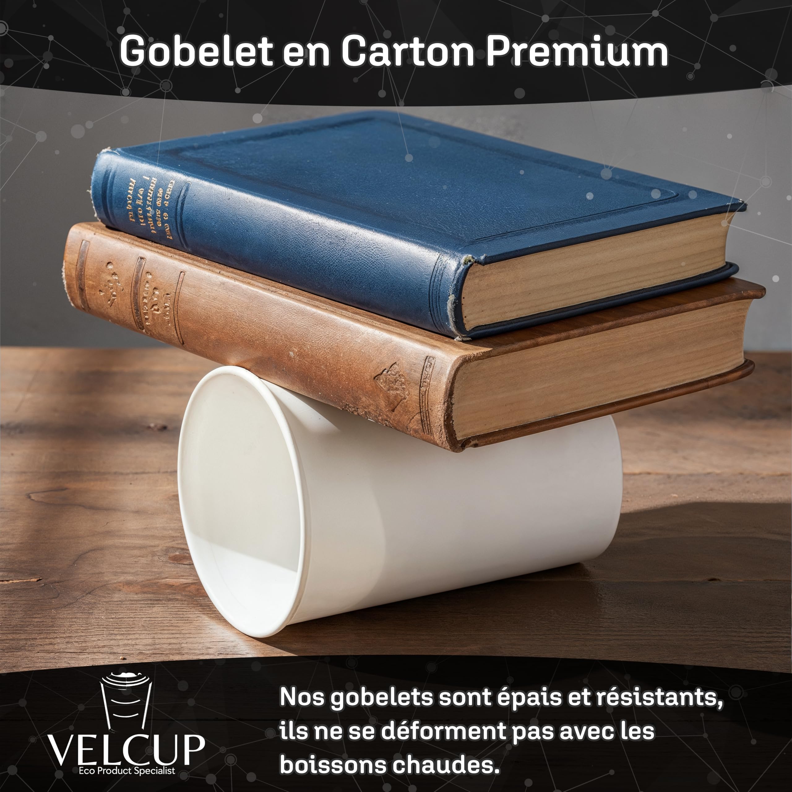 Lot de 1000 gobelets jetables en carton blanc 7 oz (200 ml / 20 cl) – renforcé 4,2 g par unité, résistants à la chaleur, idéals pour professionnels, cafés, bureaux et événements