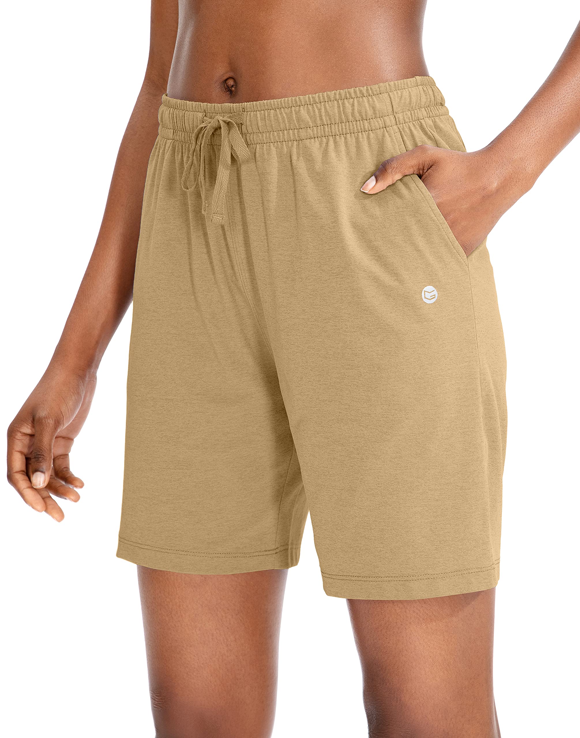 G GradualWomen's Bermuda Shorts Jersey Shorts with Deep Pockets 7" Long Shorts for Women Lounge Walking Athletic