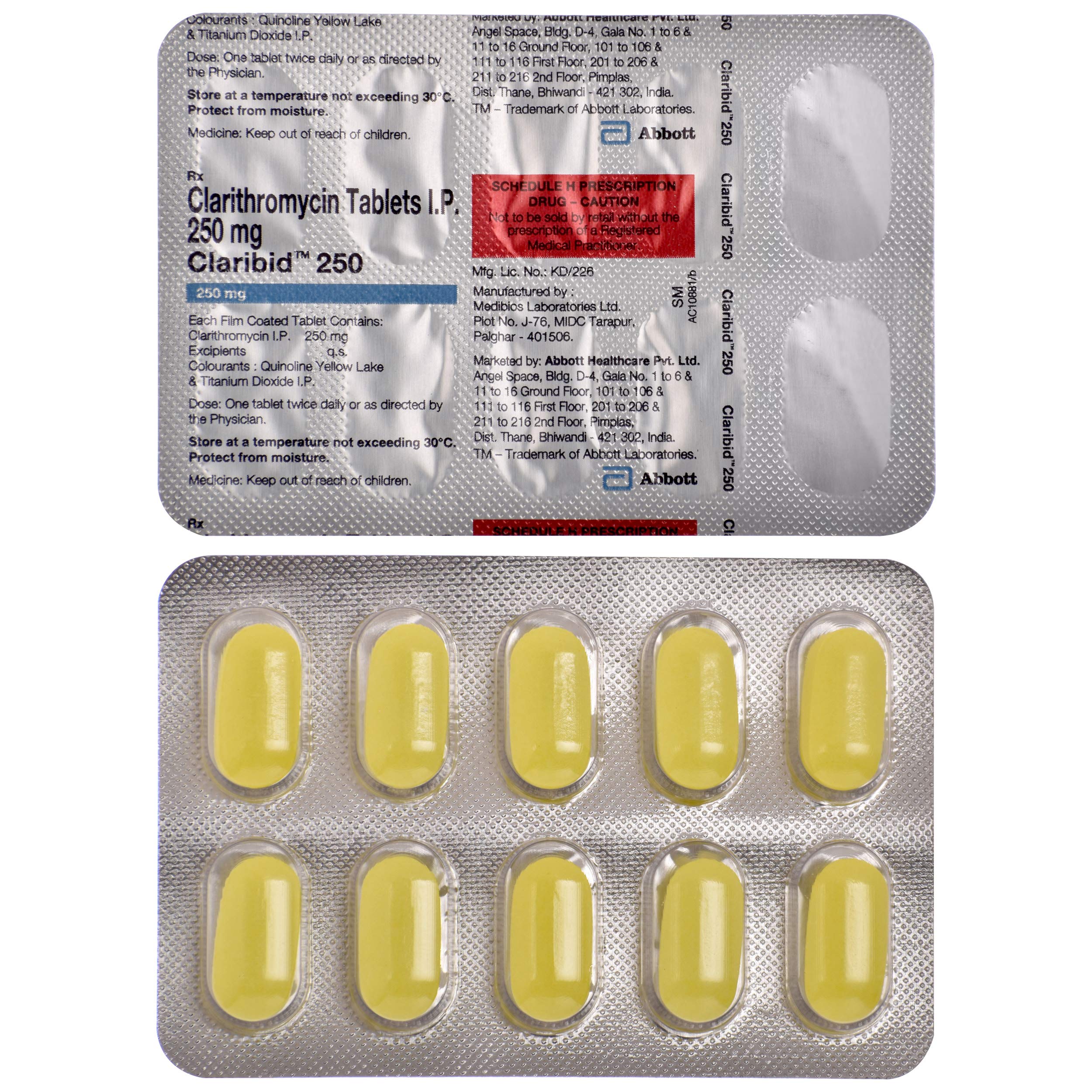 Claribid 250 - Strip of 10 Tablets