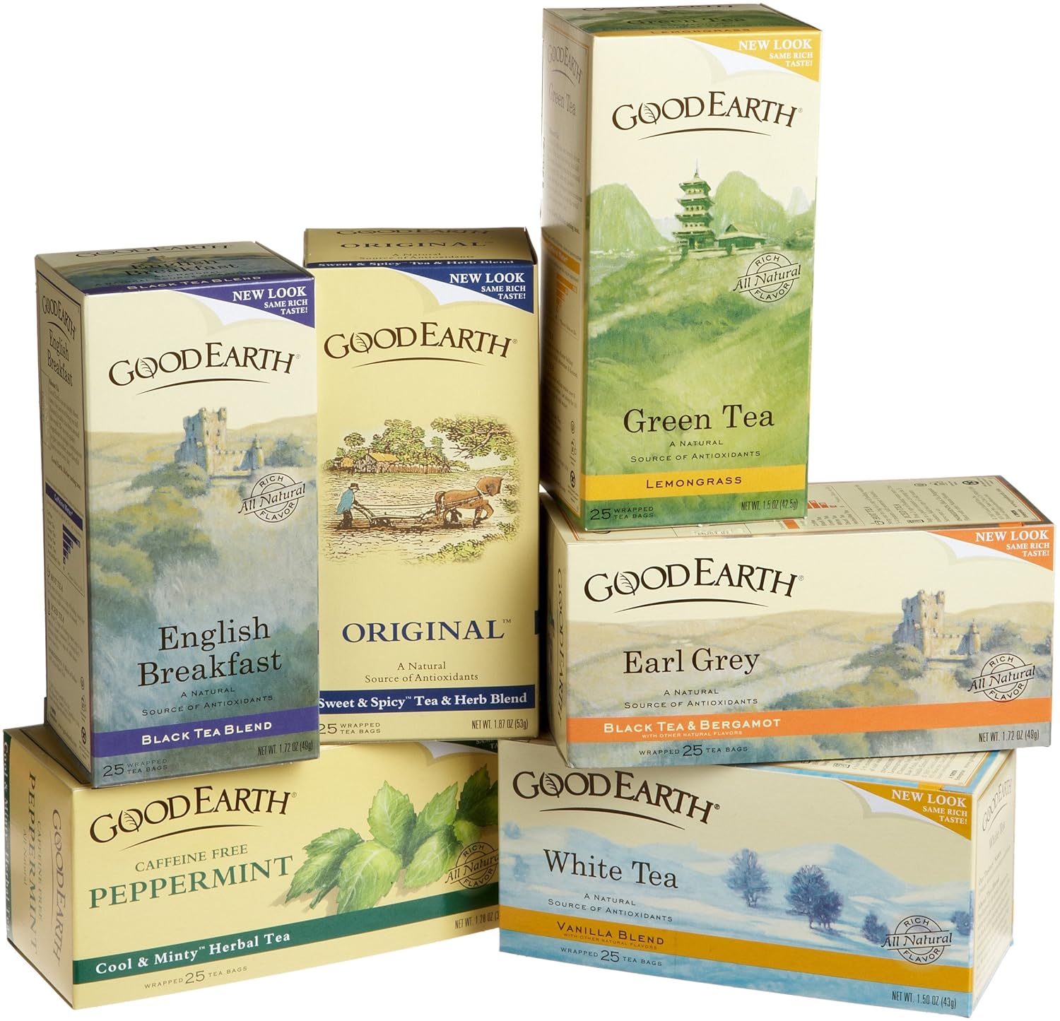 GoodEarth Assortment Pack Tea, 25Count Tea Bags (Pack of