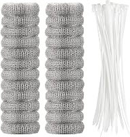suoundey 24 Pack Stainless Steel Washing Machine Lint Traps with Cable Ties - Fits 1-3" Hoses, Easy No-Tool Install, Drain Clog Prevention