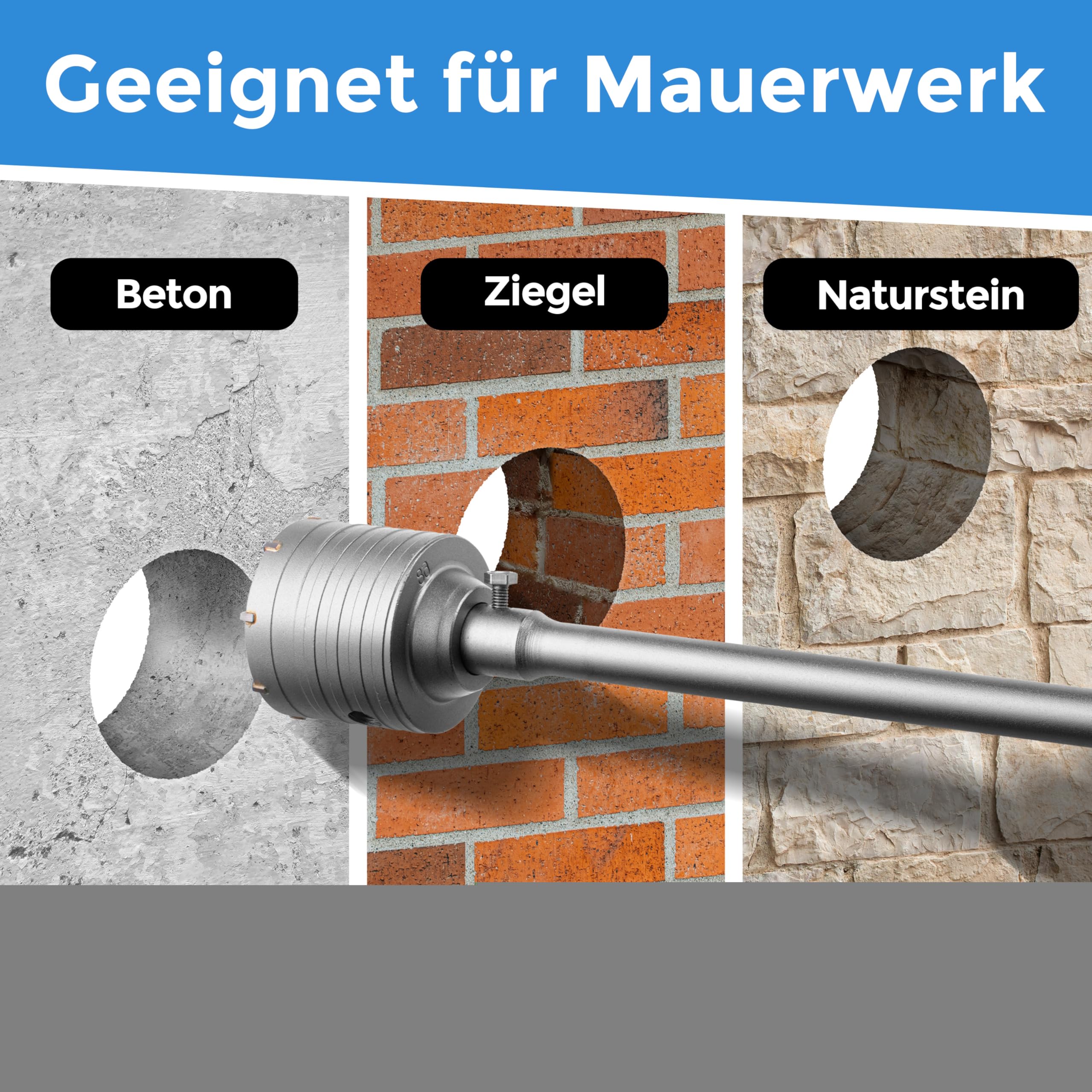 S&R Verlängerung für Hohl-Bohrkronen SDS PLUS 600mm | S&R Industriewerkzeuge