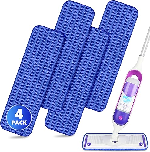 4 almohadillas reutilizables para trapeador compatibles con Swiffer PowerMop SEVENMAX de microfibra de 15 pulgadas, repuestos de trapeador de