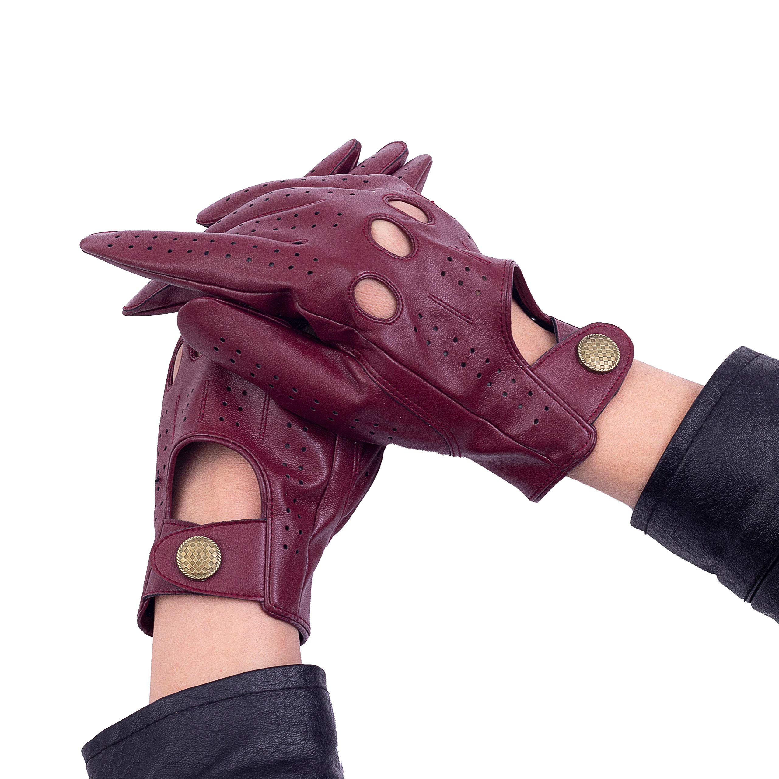 Riparo Men's Vegan Leather Full-Finger Driving Touchscreen Gloves