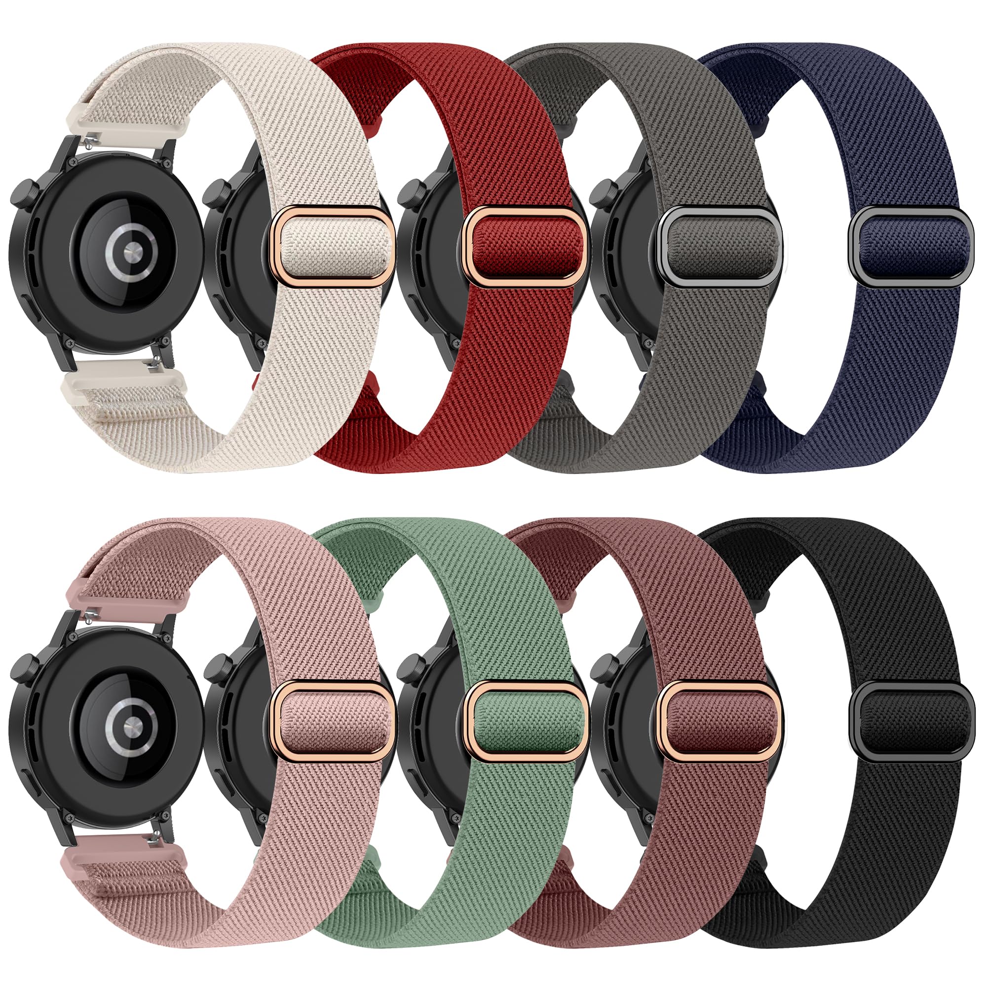 Correas de nailon de 8 colores de 20 mm y 22 mm para Huawei Watch 3 GT2 GT2e GT2 Pro GT3 de 42 mm y 46 mm, correa elástica de liberación rápida de repuesto para Huawei Smart Watch