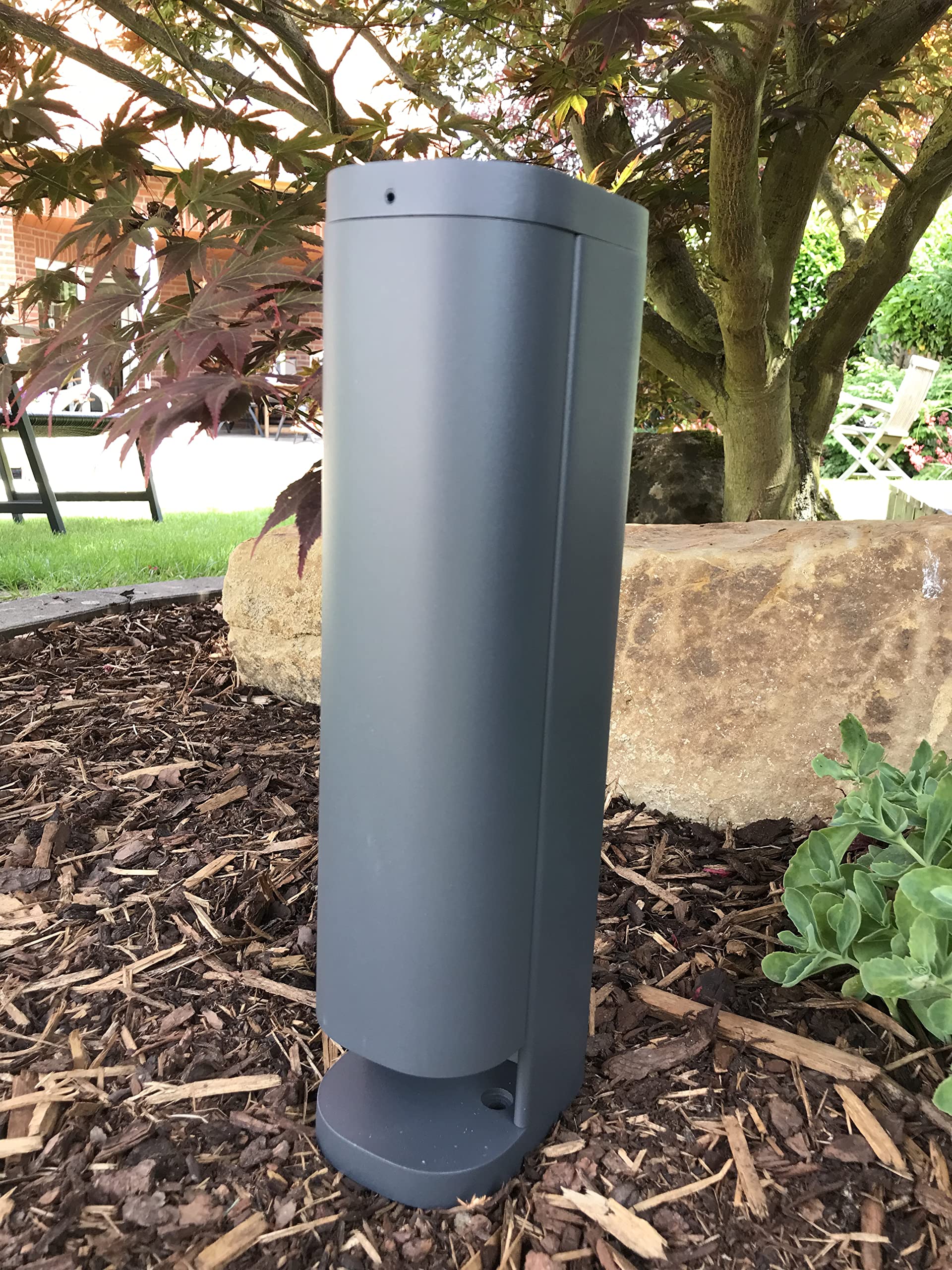 BOLD Volo Smarte Garten Steckdose Aussen - 2X Schuko WLAN Steckdosensäule | Tuya Smart Home Integration für iOS & Android, IP44 Aluminium-Druckguss Gehäuse, 3680W, 38,5 cm Säule, Anthrazit, WLAN