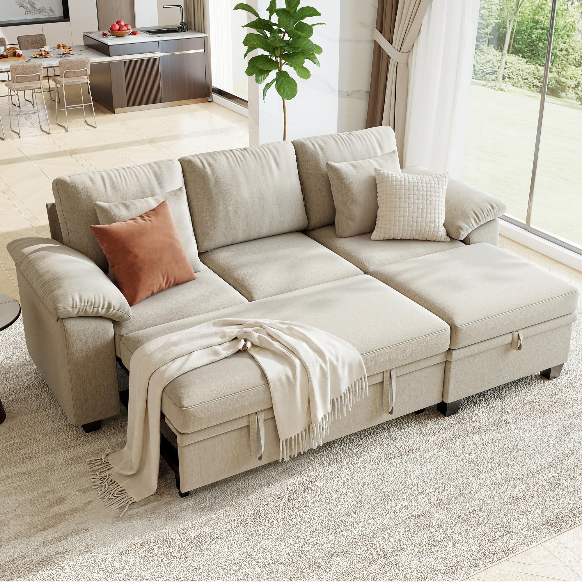 86 inch Modular Sectional Sleeper Sofa Bed