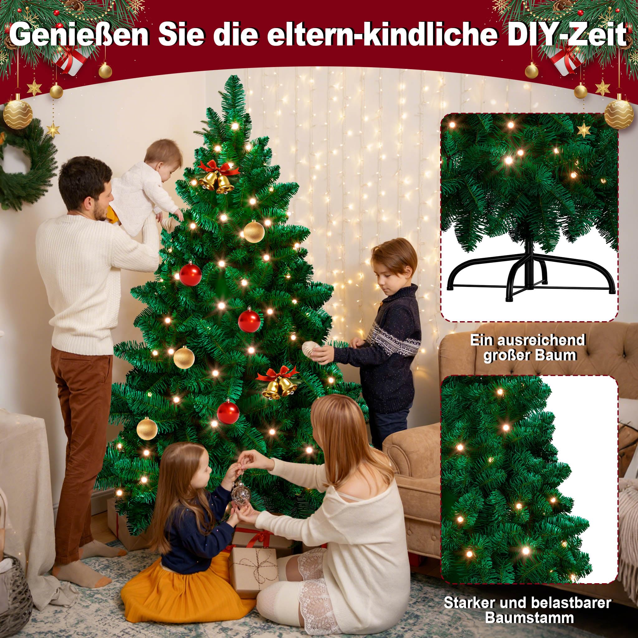 Vind kunstkerstboom 150 cm met verlichting op - februari 2026