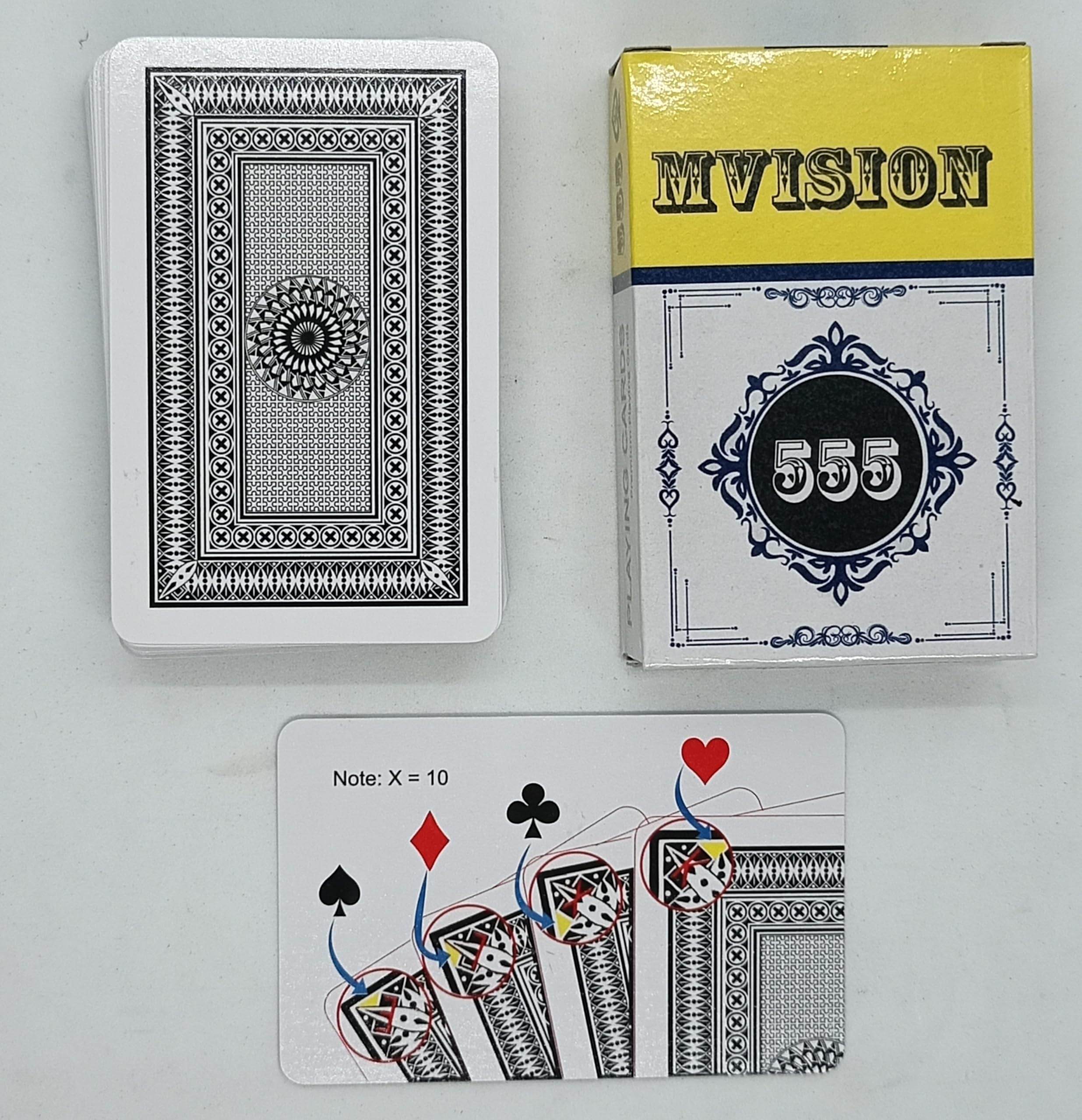 SSR SHOP Plastic 555 Mark Deck Playing Card (Black) / Plastic Cheating Magic Playing Card