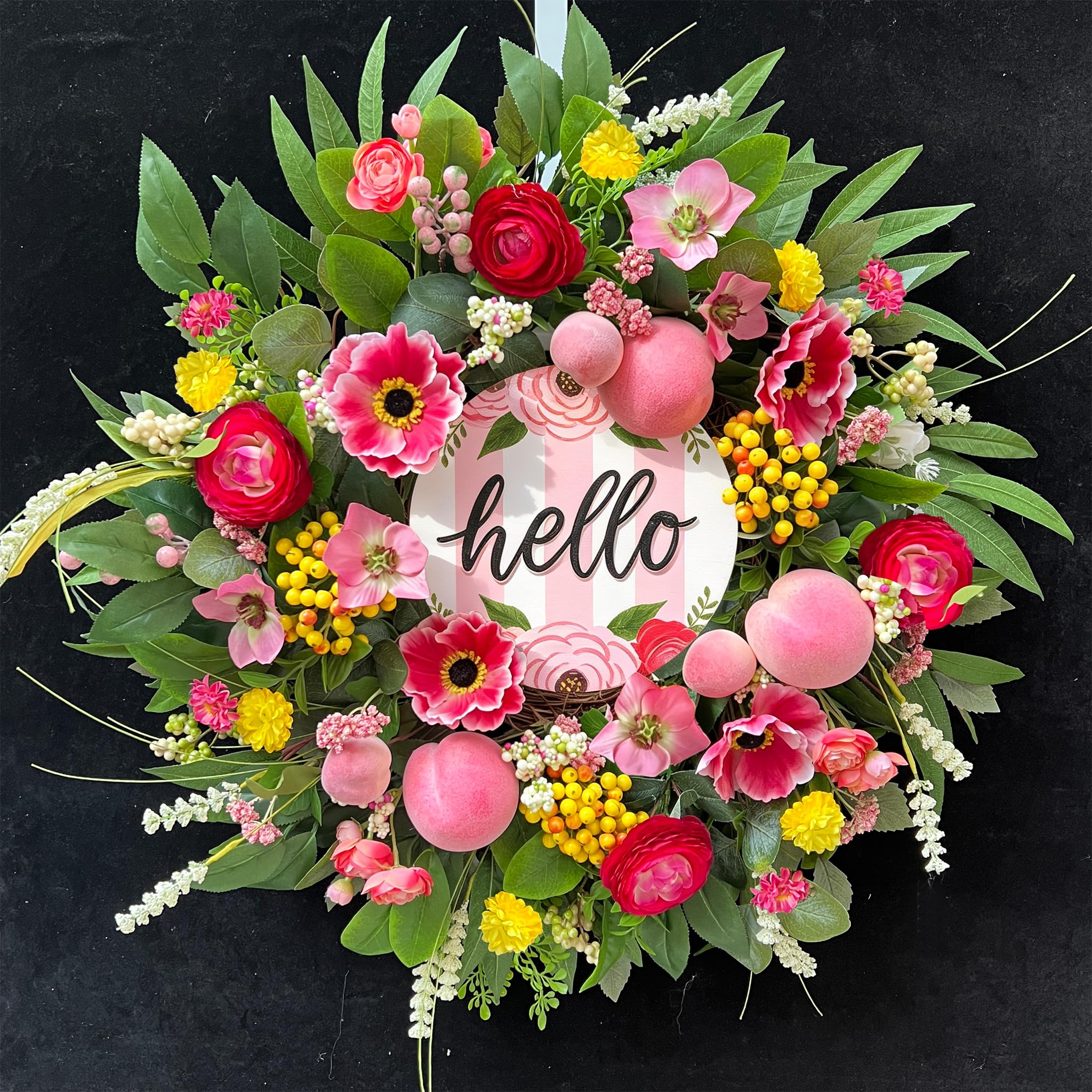 wreathqueen 24 Spring Summer Wreath Hello Sign