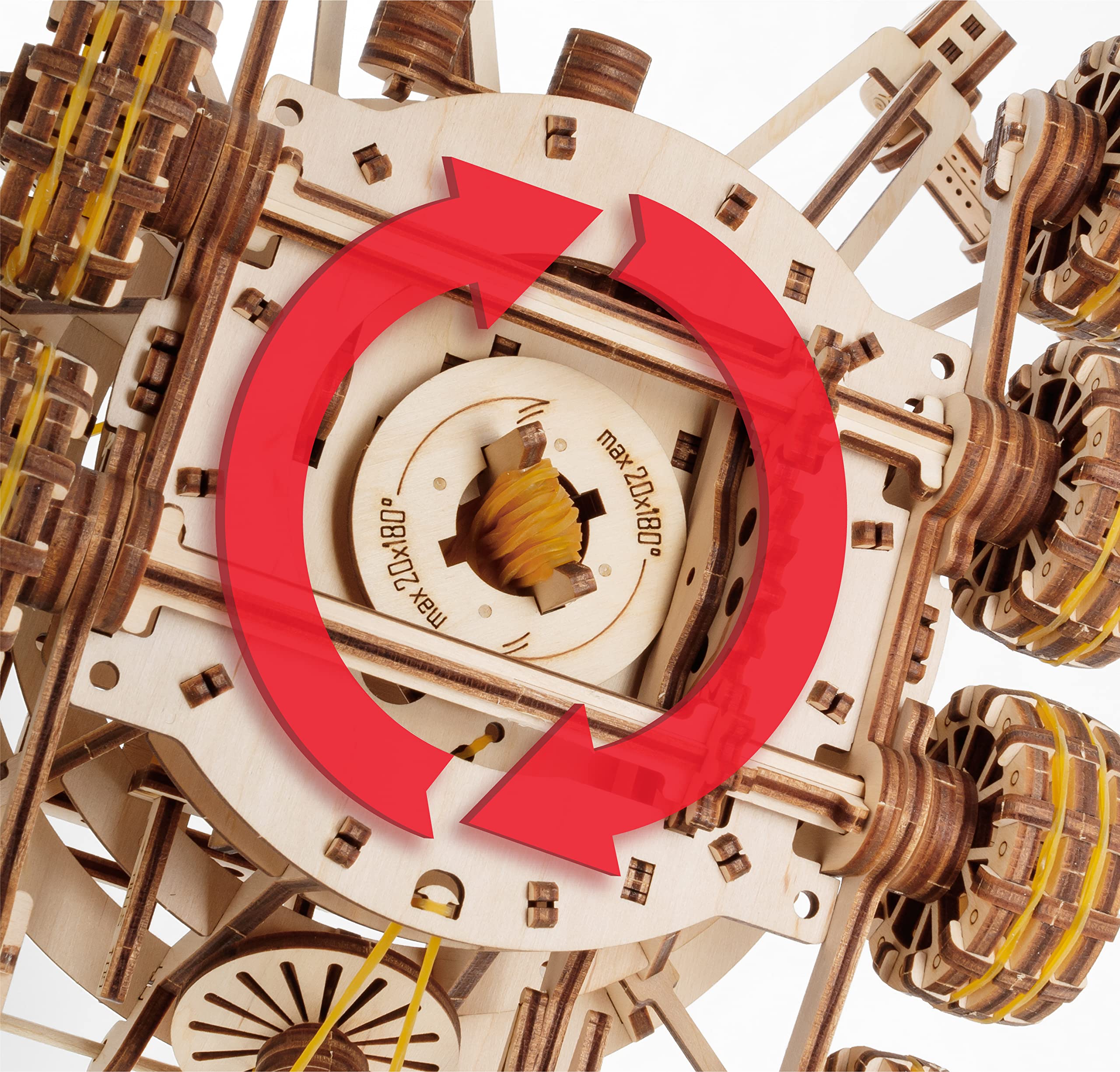 EWA Eco-Wood-Art - LUNOKHOD - Puzzle 3D mécanique en Bois - Casse-tête pour Adultes et Adolescents -à Monter soi-même sans Colle- 424 pièces