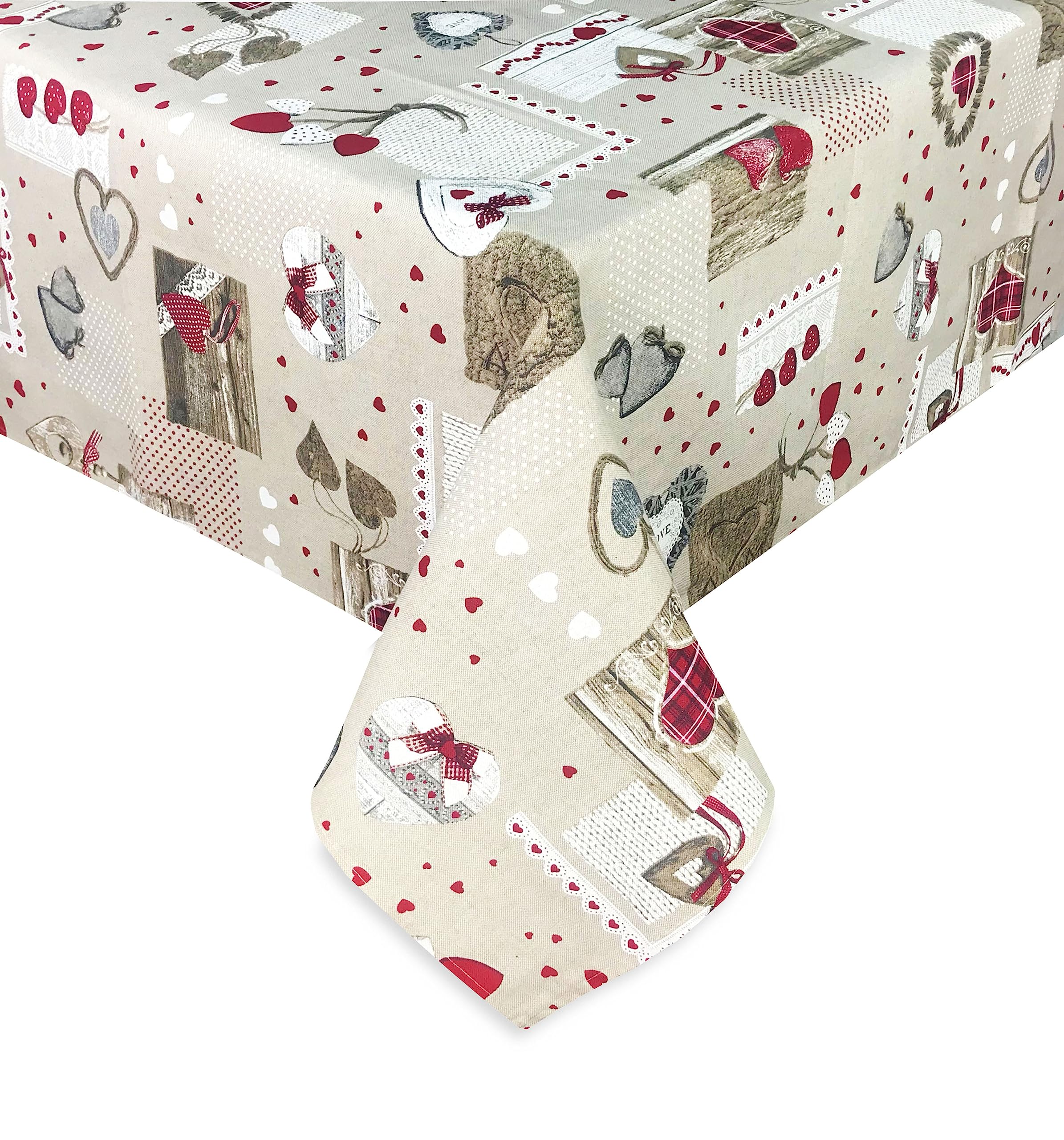 Tex family Mantel antimanchas resinado Turín Tirolés HOLLY rojo – cm 140x360x24 personas