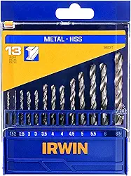 IRWIN Conjunto de Brocas para Metal com 13 Peças de 1,5mm a 6,5mm 1865311