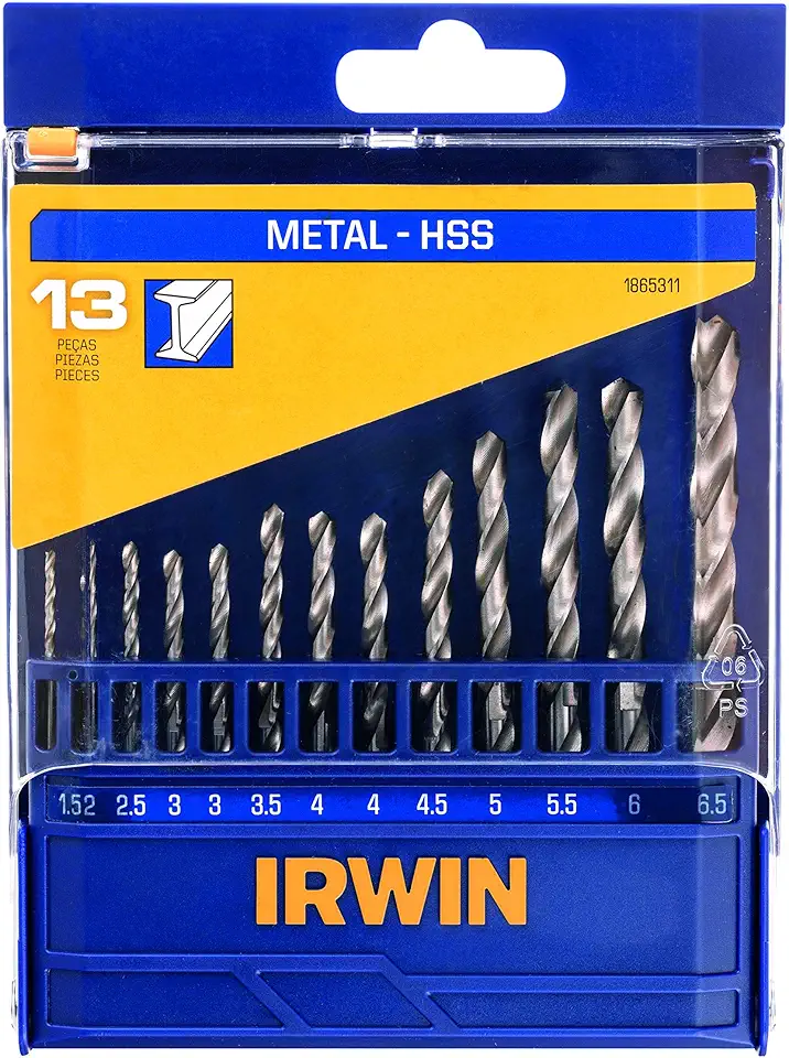 IRWIN Conjunto de Brocas para Metal com 13 Peças de 1,5mm a 6,5mm 1865311