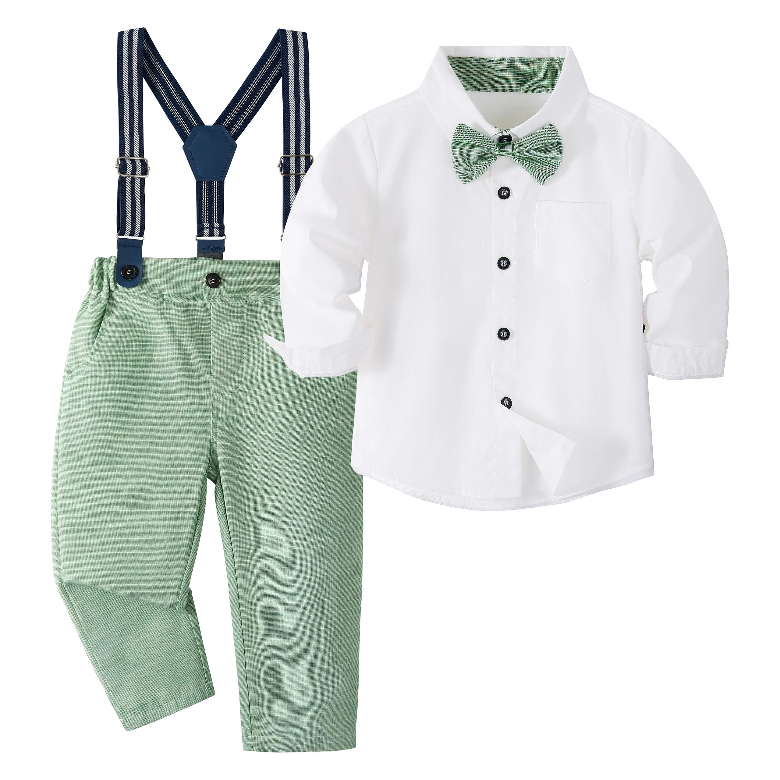 Volunboy Ragazzi Vestiti Set Bambino Gentiluomini Abito Da Sposa Manica Lunga Papillon Formale Camicie Bretelle Pantaloni Abiti