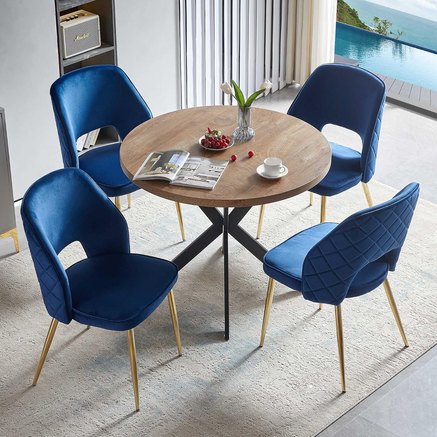 NORDICANA 5Pieces 37Inch Dining Table Set for 4 Space